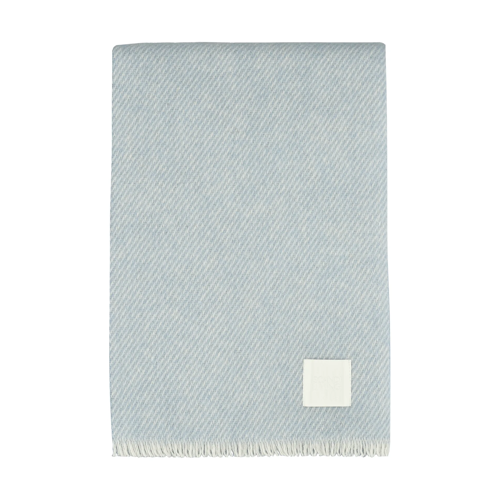 Row plaid en laine rayé, Bleu clair, 120x185cm Scandi Living