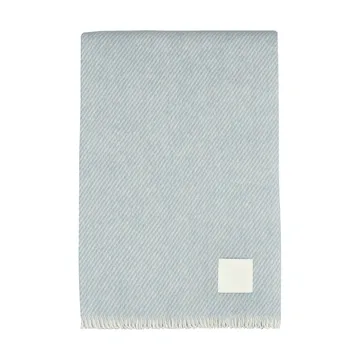 Row plaid en laine rayé - Bleu clair, 120x185cm - Scandi Living