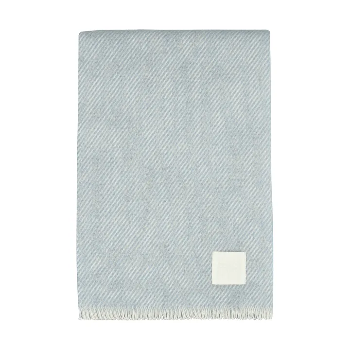 Row plaid en laine rayé - Bleu clair, 120x185cm - Scandi Living