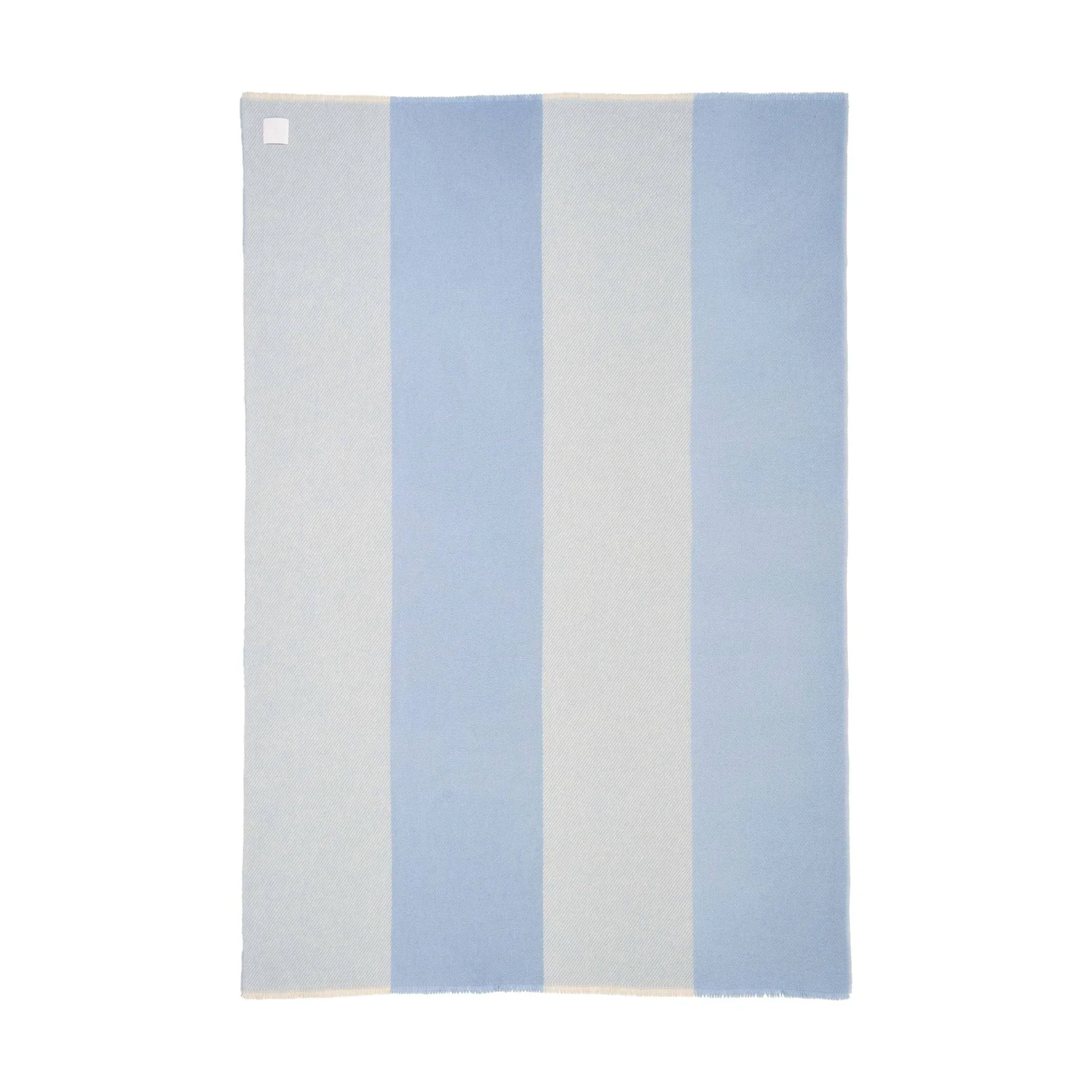 Row plaid en laine rayé, Bleu clair, 120x185cm Scandi Living