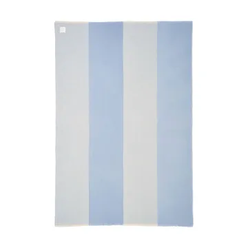 Row plaid en laine rayé - Bleu clair, 120x185cm - Scandi Living