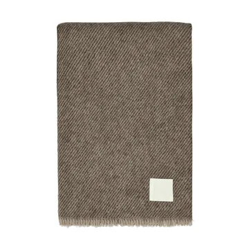 Row plaid en laine rayé - Brun, 120x185cm - Scandi Living