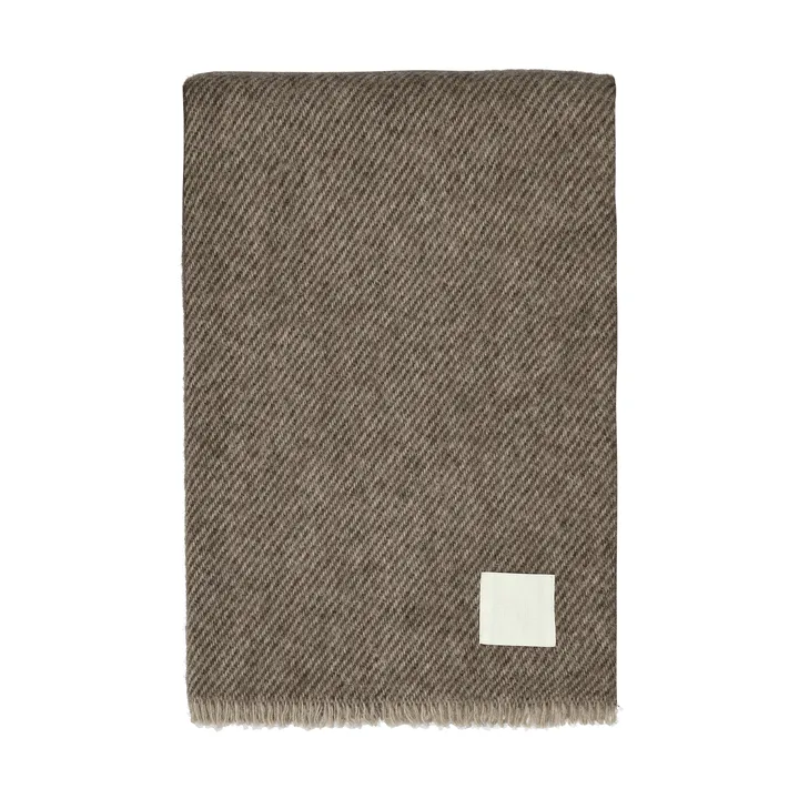 Row plaid en laine rayé - Brun, 120x185cm - Scandi Living