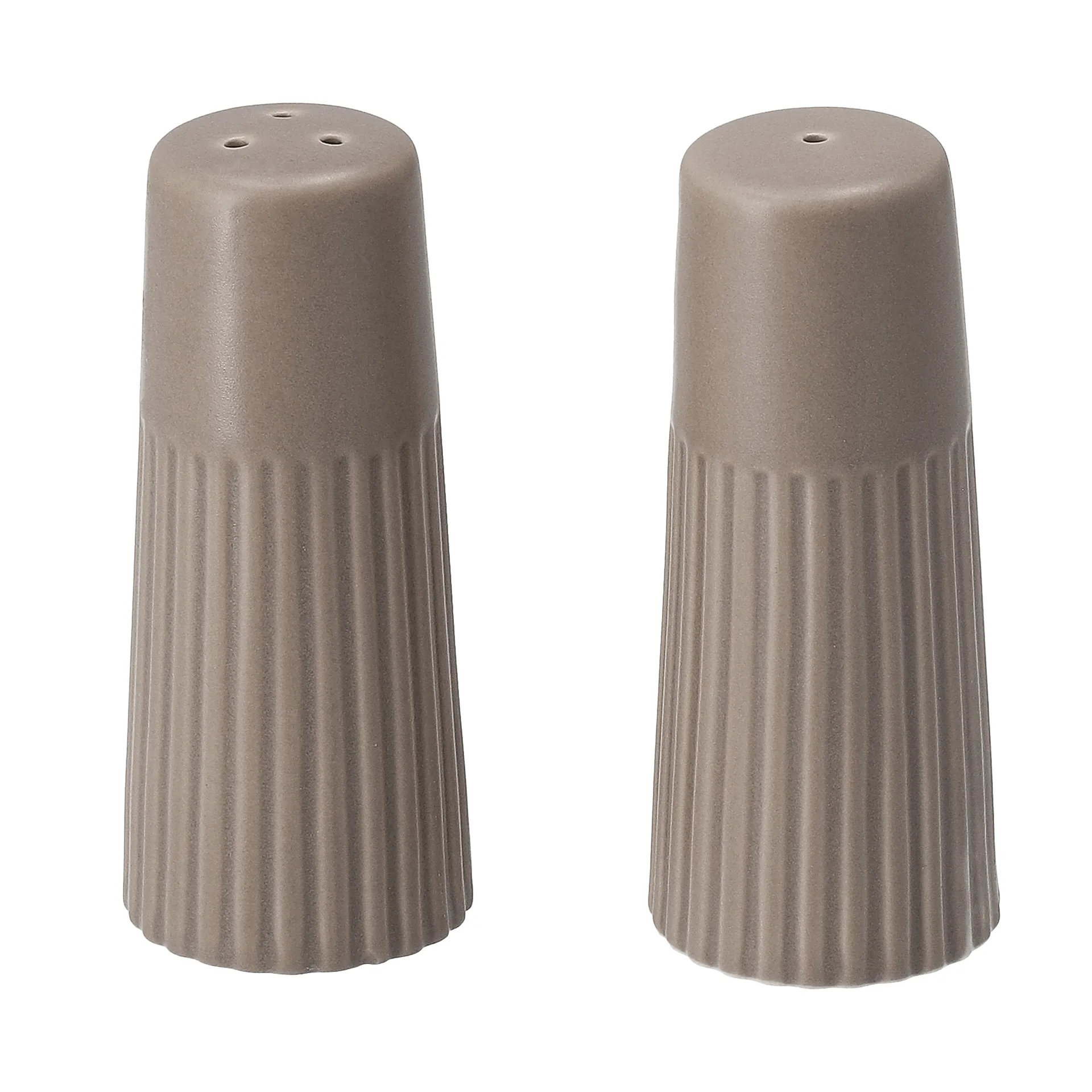 Salière et poivrière Edge lot de 2, Taupe, Ø3,8x8,7 cm Scandi Living