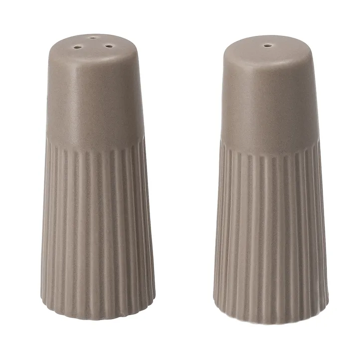 Salière et poivrière Edge lot de 2 - Taupe, Ø3,8x8,7 cm - Scandi Living