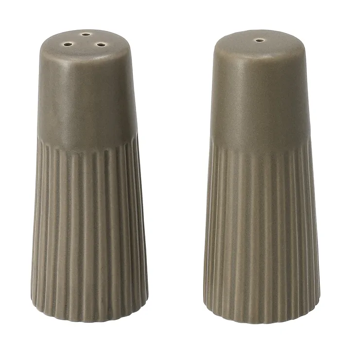 Salière et poivrière Edge lot de 2 - Vert, Ø3,8×8,7 cm - Scandi Living