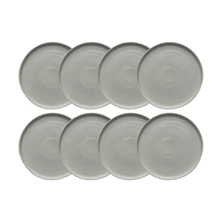 Sandsbro petite assiette gris clair, Ø20 cm, lot de 8 - Scandi Living