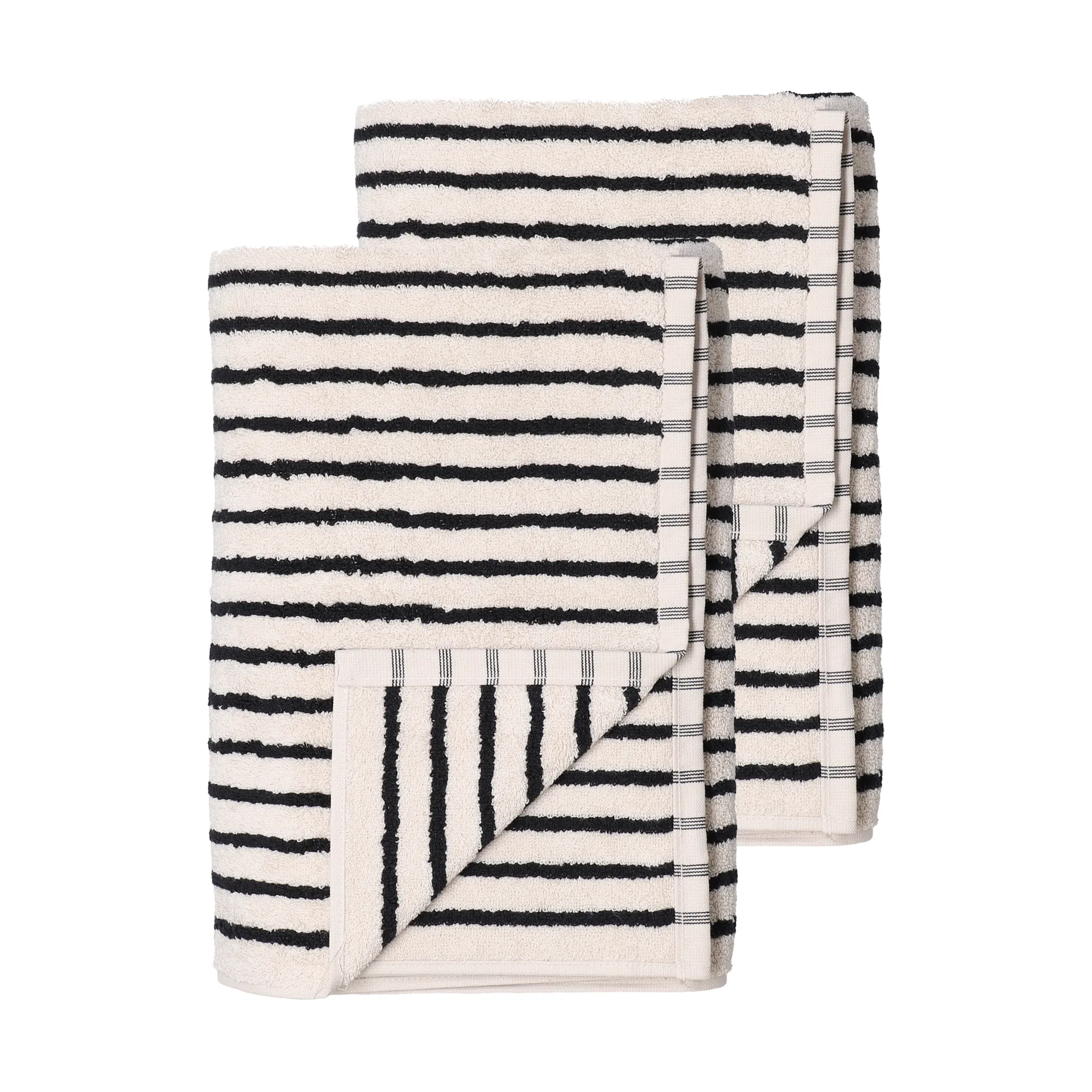 Serviettes de bain Drift 100x150 cm lot de 2 Blanc-noir,  Scandi Living