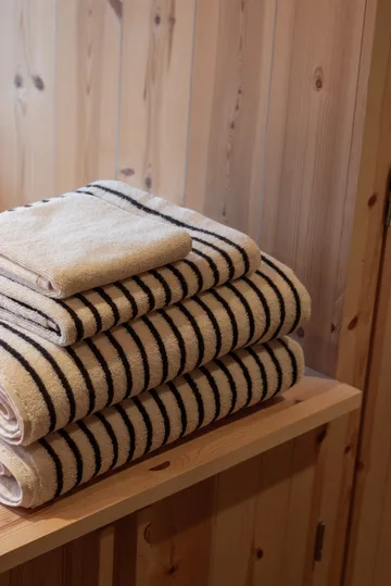 Serviettes de bain Drift 100x150 cm lot de 2 Blanc-noir - Scandi Living