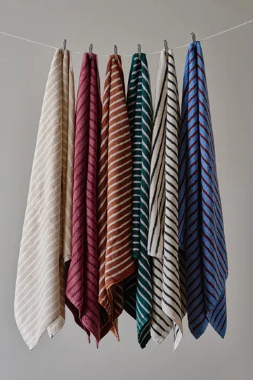 Serviettes de bain Drift 100x150 cm lot de 2 Bleu-rouge - Scandi Living