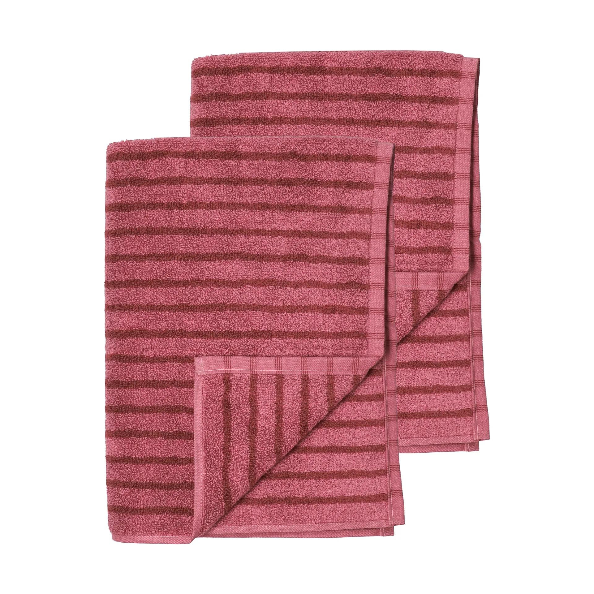Serviettes de bain Drift 100x150 cm lot de 2 Rose-rouge,  Scandi Living