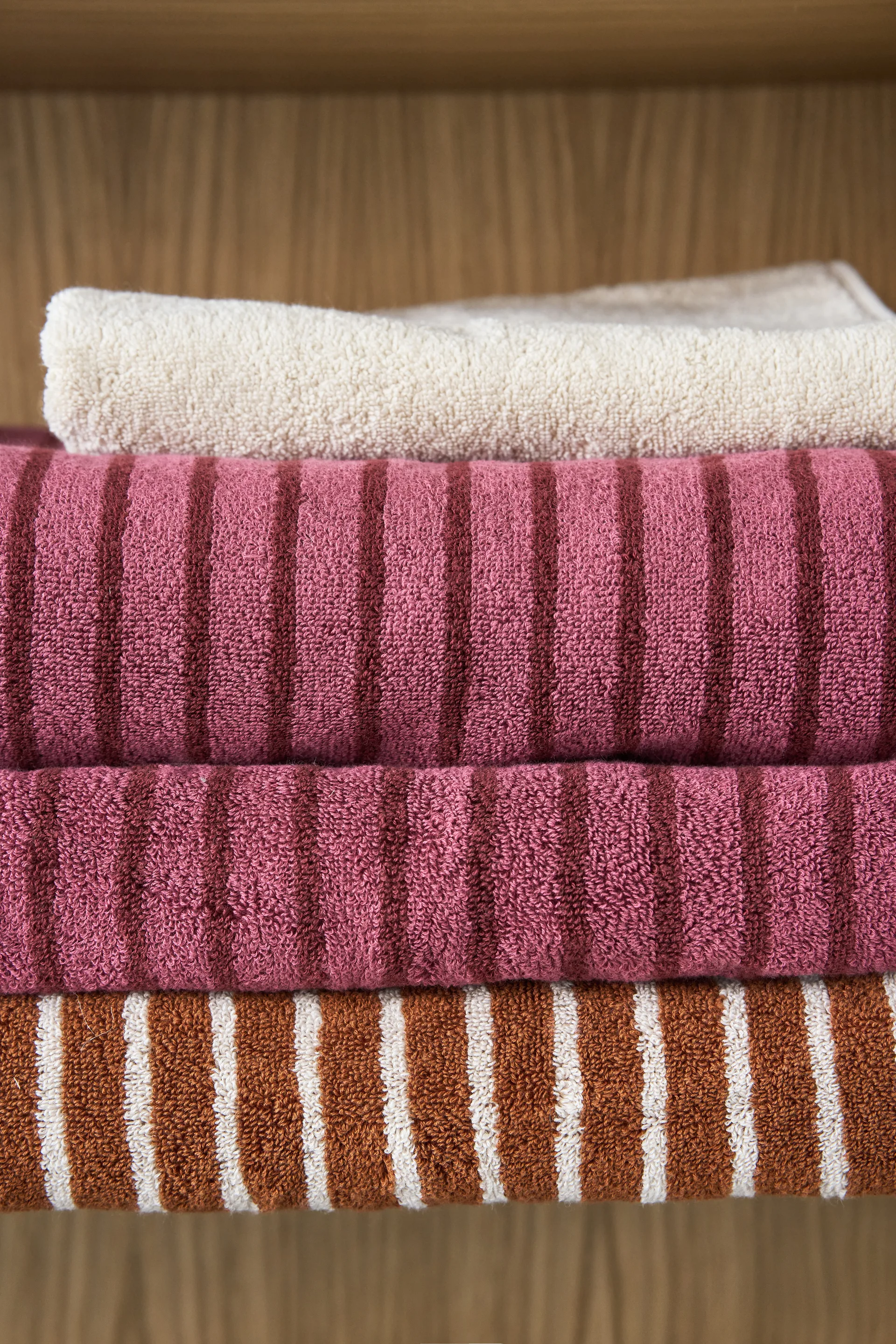 Serviettes de bain Drift 100x150 cm lot de 2 Rose-rouge,  Scandi Living