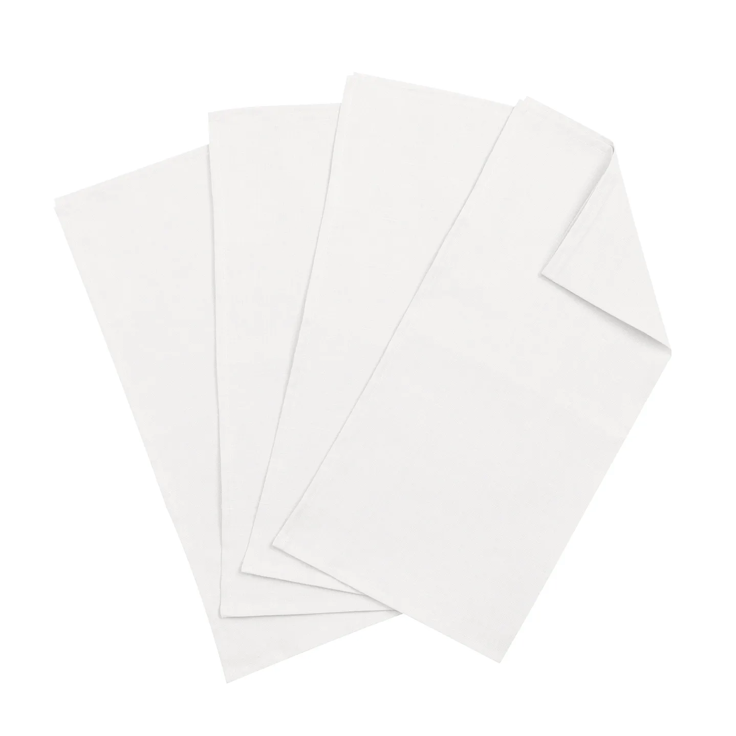 Serviettes de table Clean 45 x 45 cm lot de 4, blanc Scandi Living