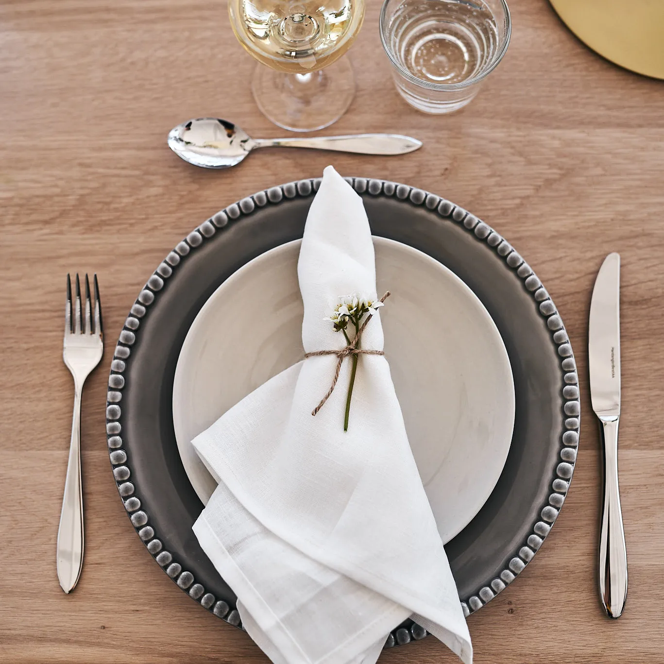 Serviettes de table Clean 45 x 45 cm lot de 4, blanc Scandi Living