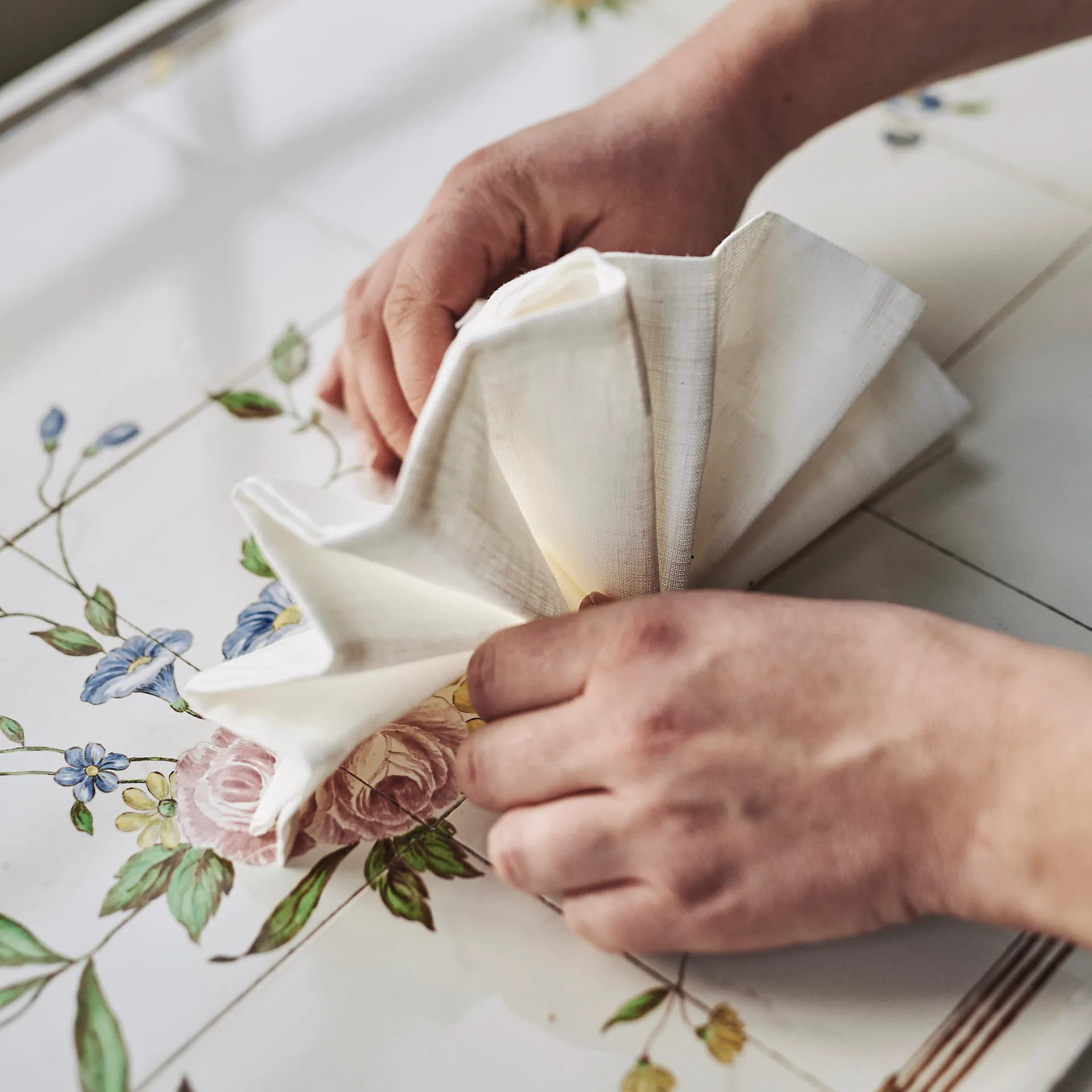 Serviettes de table Clean 45 x 45 cm lot de 4, blanc Scandi Living