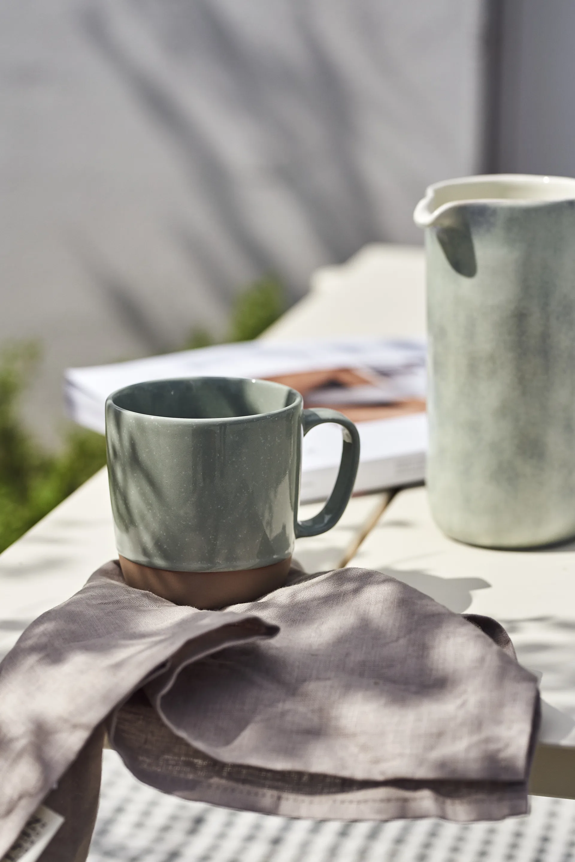 Serviettes de table Clean 45 x 45 cm lot de 4, bleu fumé Scandi Living