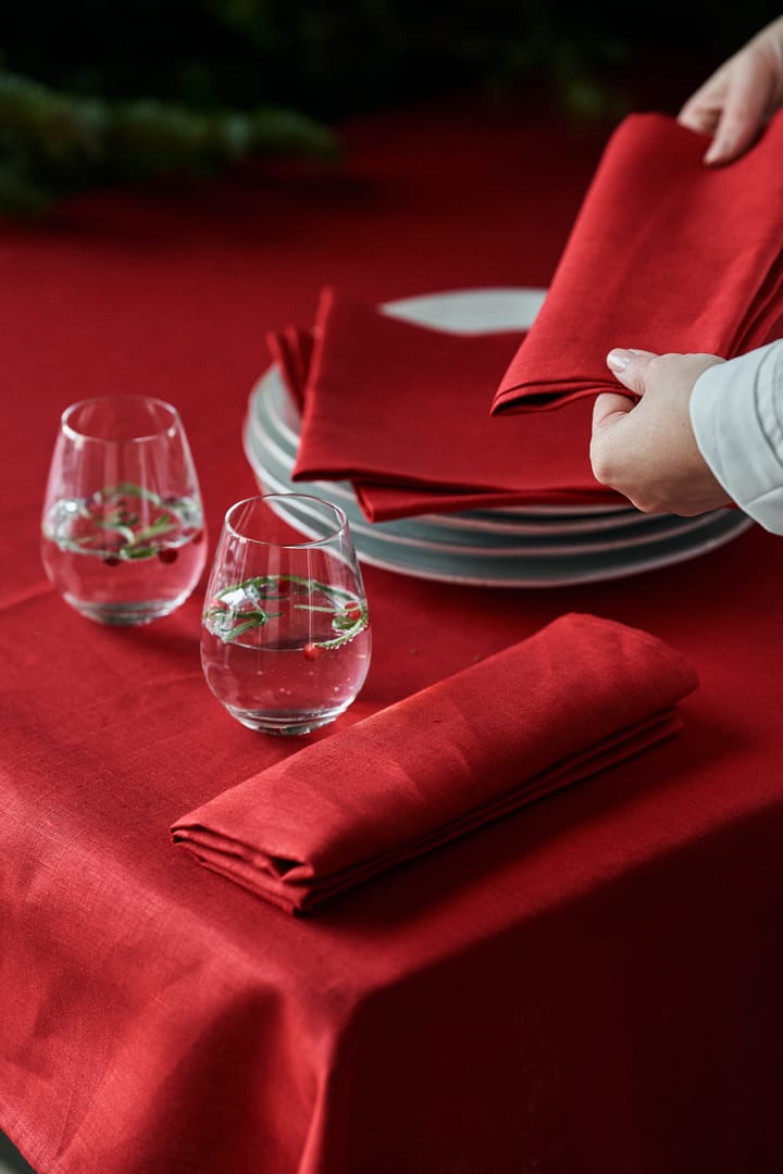 Serviettes de table Clean 45 x 45 cm lot de 4 - Red - Scandi Living
