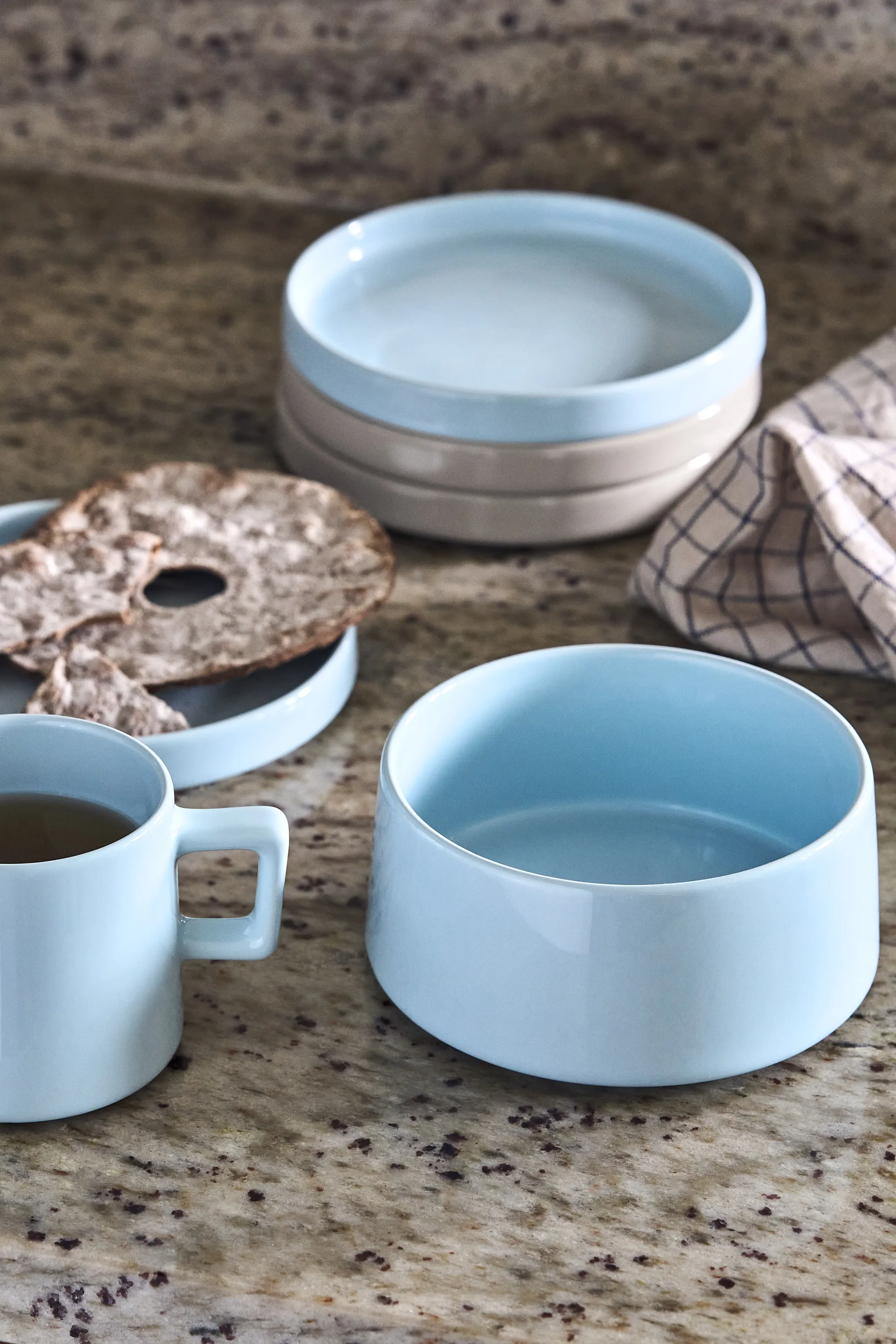 Set petit-déjeuner Taper 12 pièces - Bleu clair Scandi Living