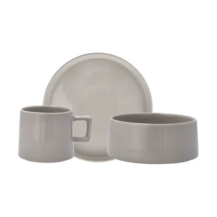 Set petit-déjeuner Taper 12 pièces - Gris clair - Scandi Living