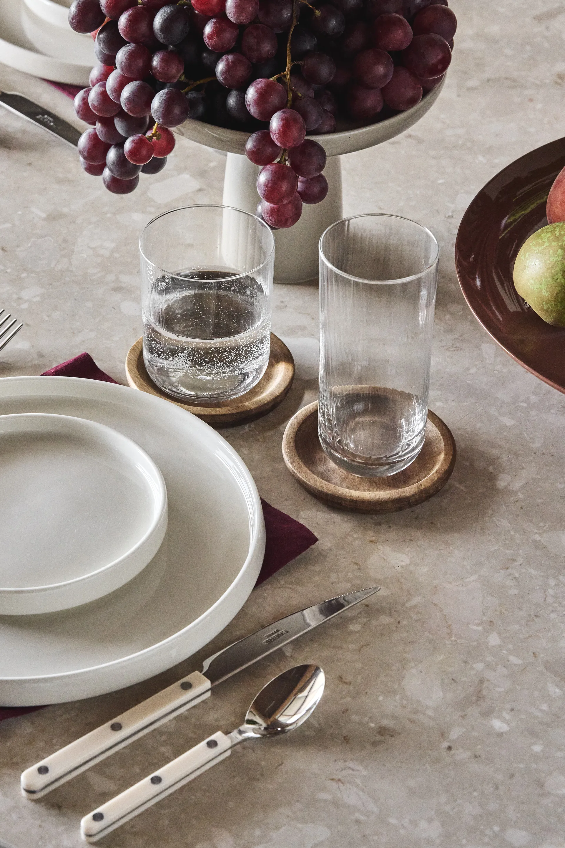 Sous-verres Hollow Ø9 cm 4 pièces, Acacia Scandi Living