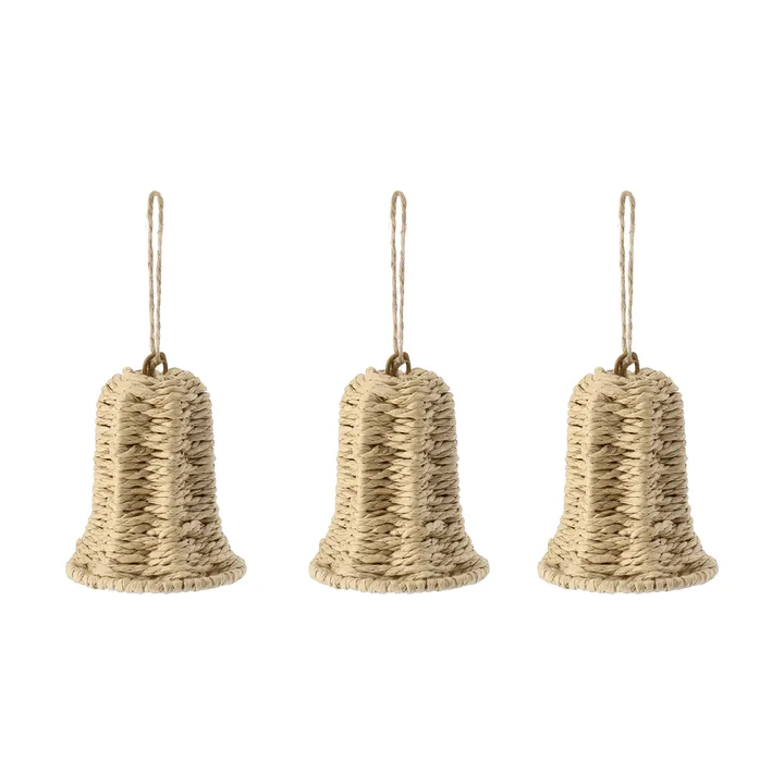Suspension de sapin cloche Twine Lot de 3 - Nature - Scandi Living
