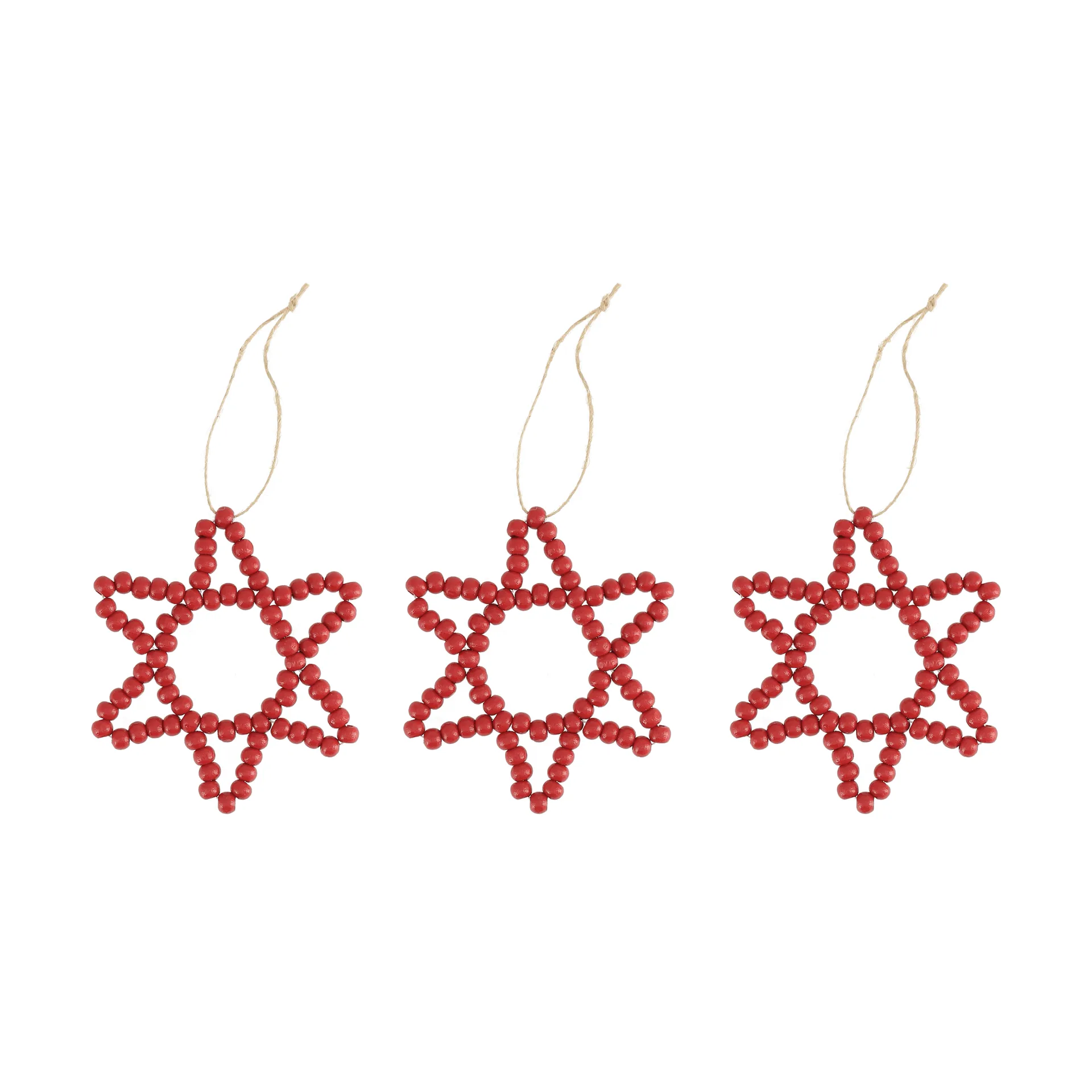 Suspension de sapin étoile Craft Lot de 3, Rouge Scandi Living