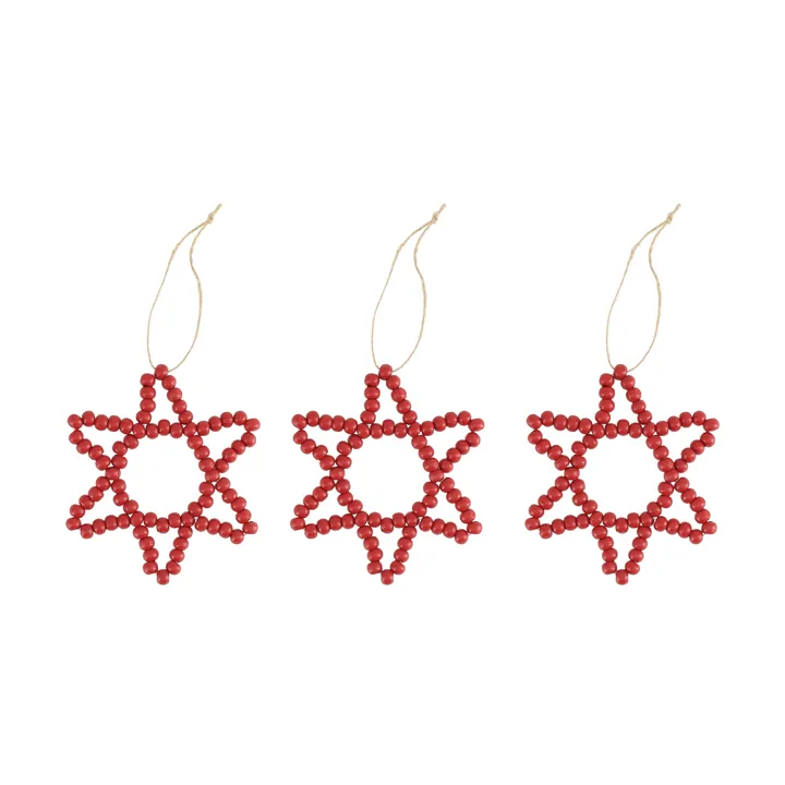 Suspension de sapin étoile Craft Lot de 3 - Rouge - Scandi Living
