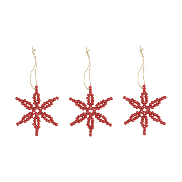 Suspension de sapin flocon de neige Craft Lot de 3 - Rouge - Scandi Living