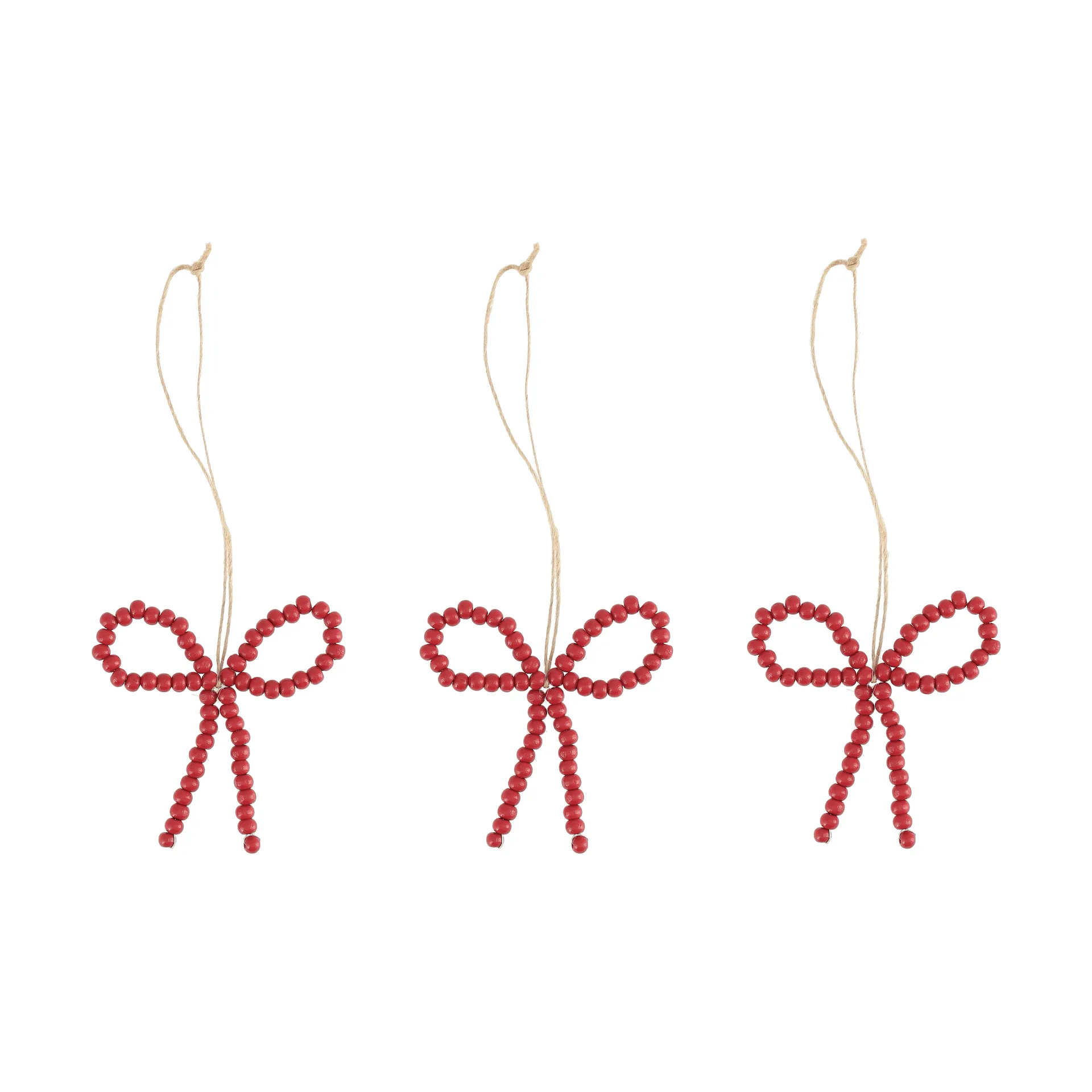 Suspension de sapin nœud Craft Lot de 3, Rouge Scandi Living