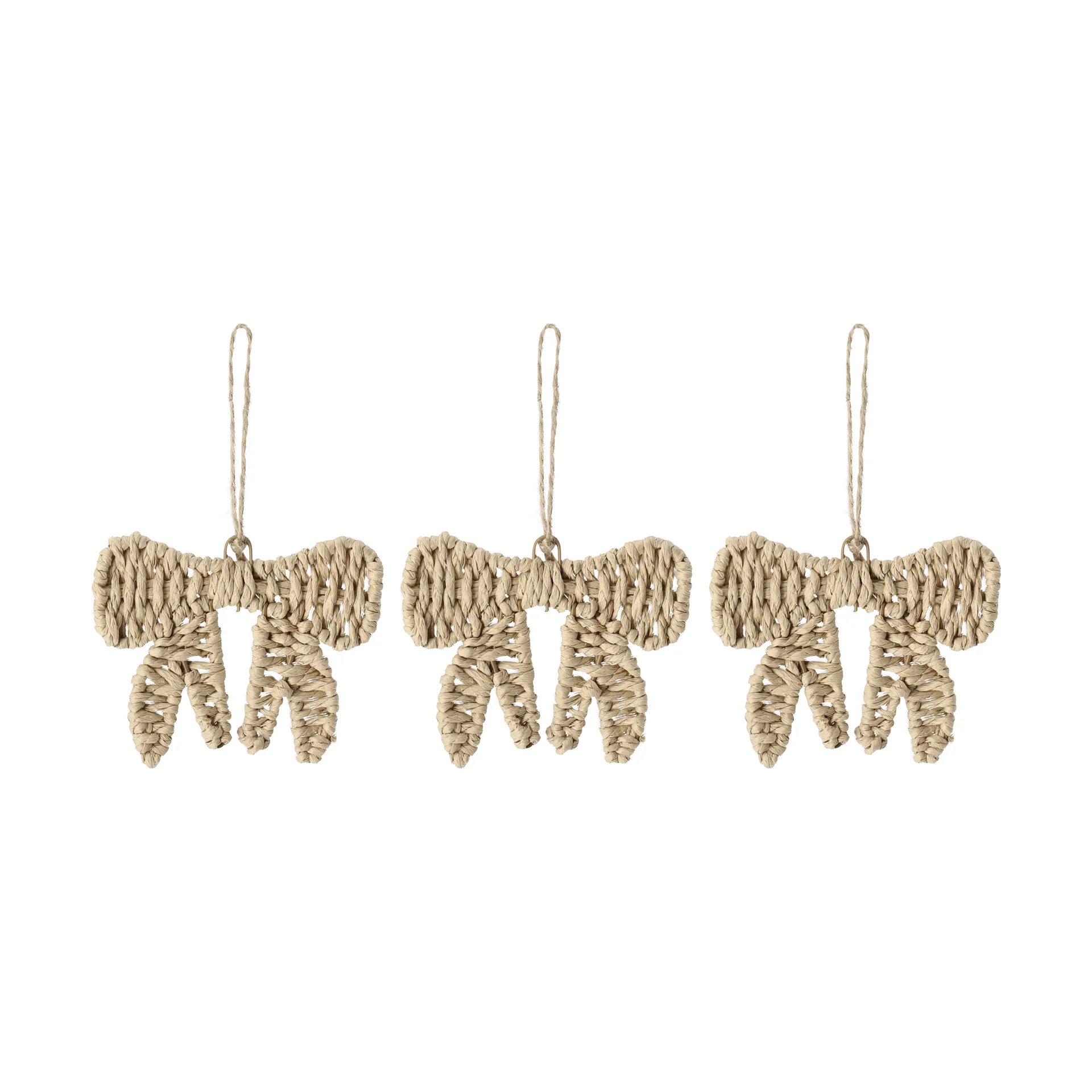 Suspension de sapin nœud Twine Lot de 3, Nature Scandi Living