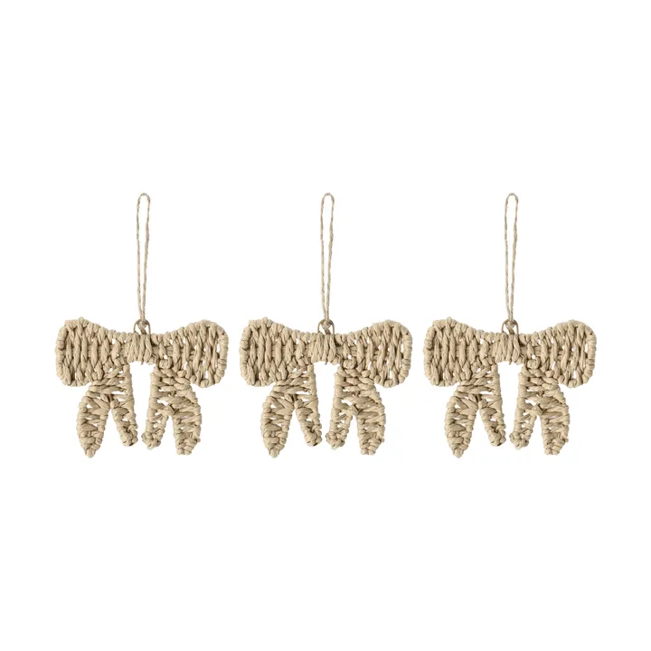 Suspension de sapin nœud Twine Lot de 3 - Nature - Scandi Living