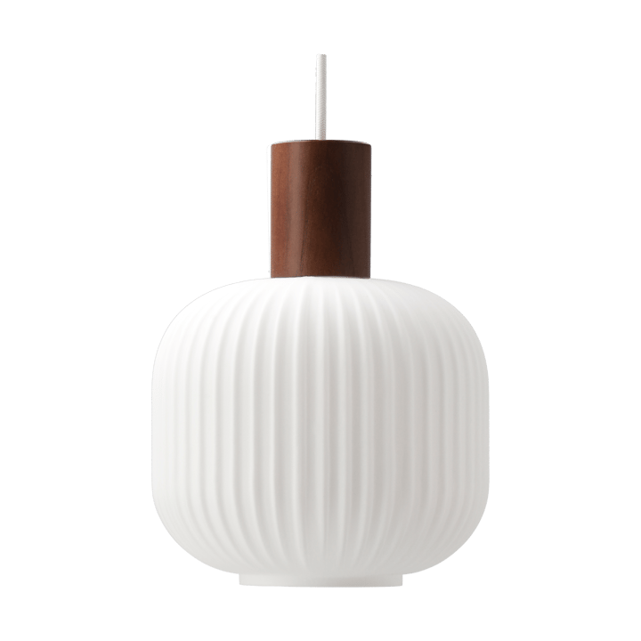 Suspension Fair Ø20 cm - Verre dépoli – frêne teinté foncé - Scandi Living