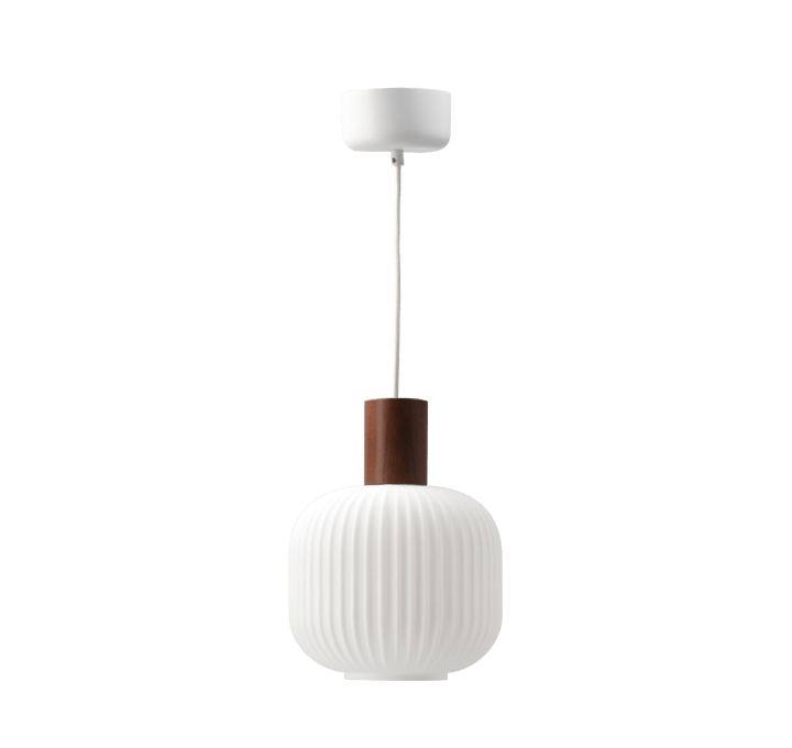 Suspension Fair Ø20 cm, Verre dépoli – frêne teinté foncé Scandi Living