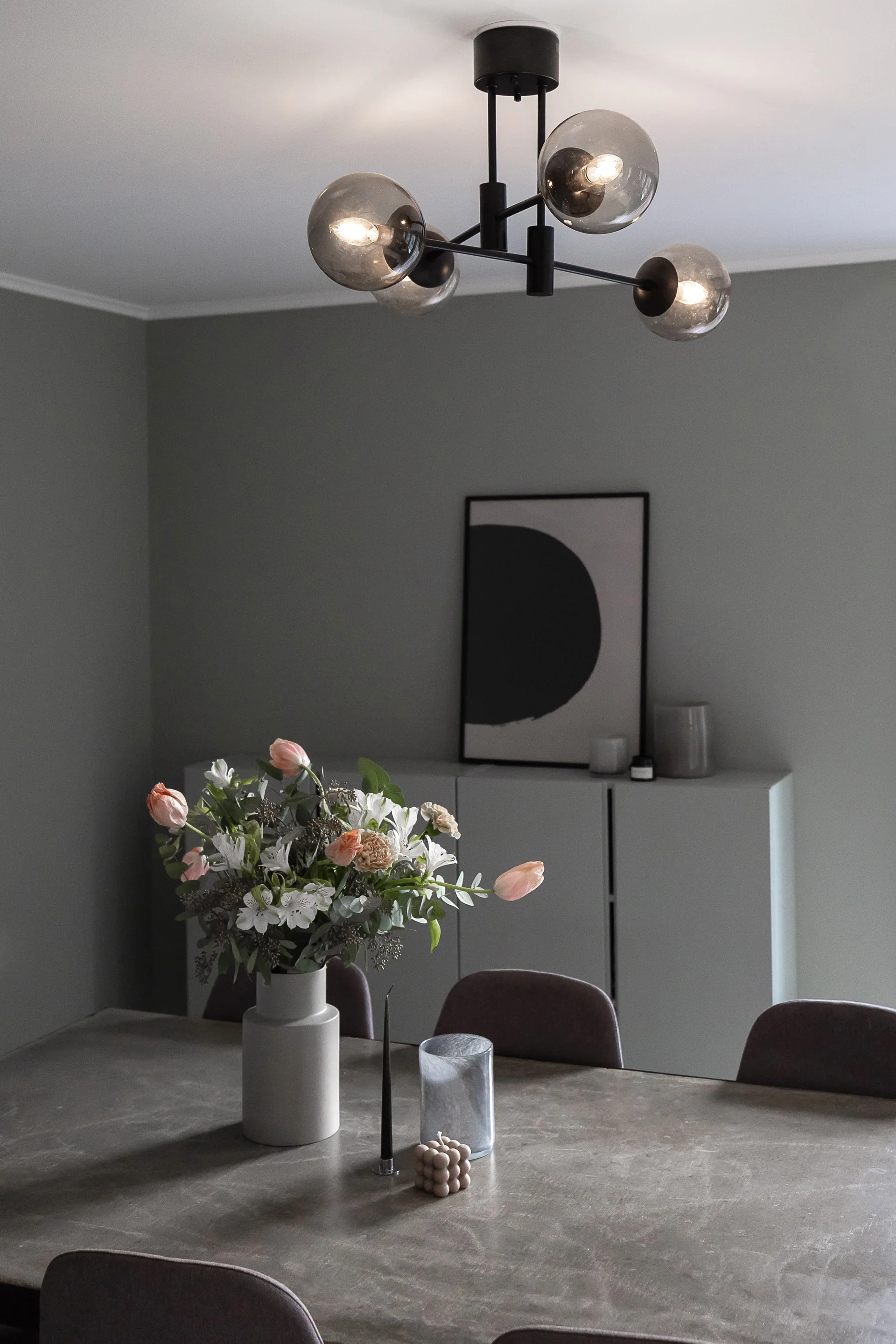 Suspension Solar noir 73 cm, Gris fumée Scandi Living