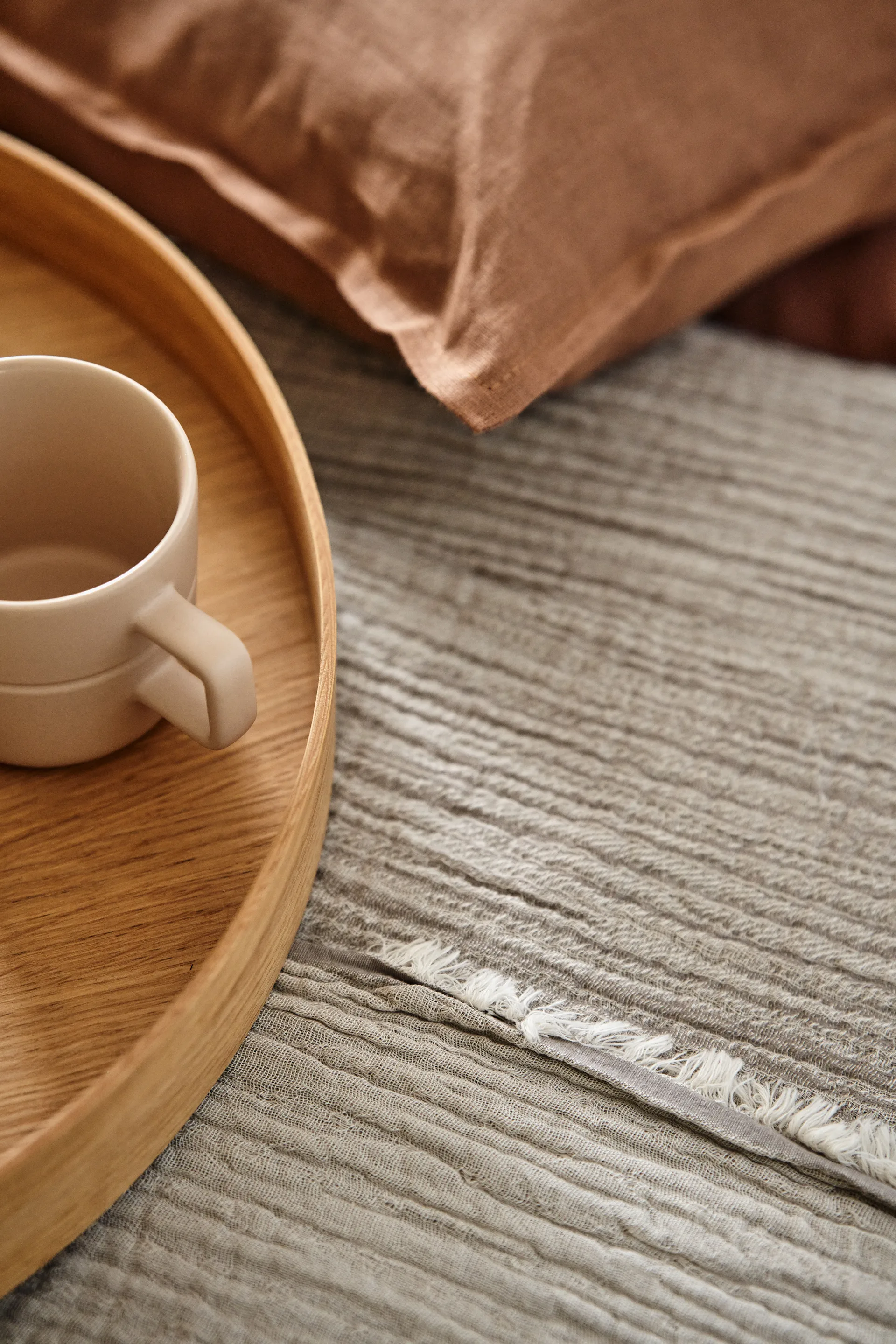 Taie d'oreiller en lin Calm 40x60 cm, Brun amande Scandi Living