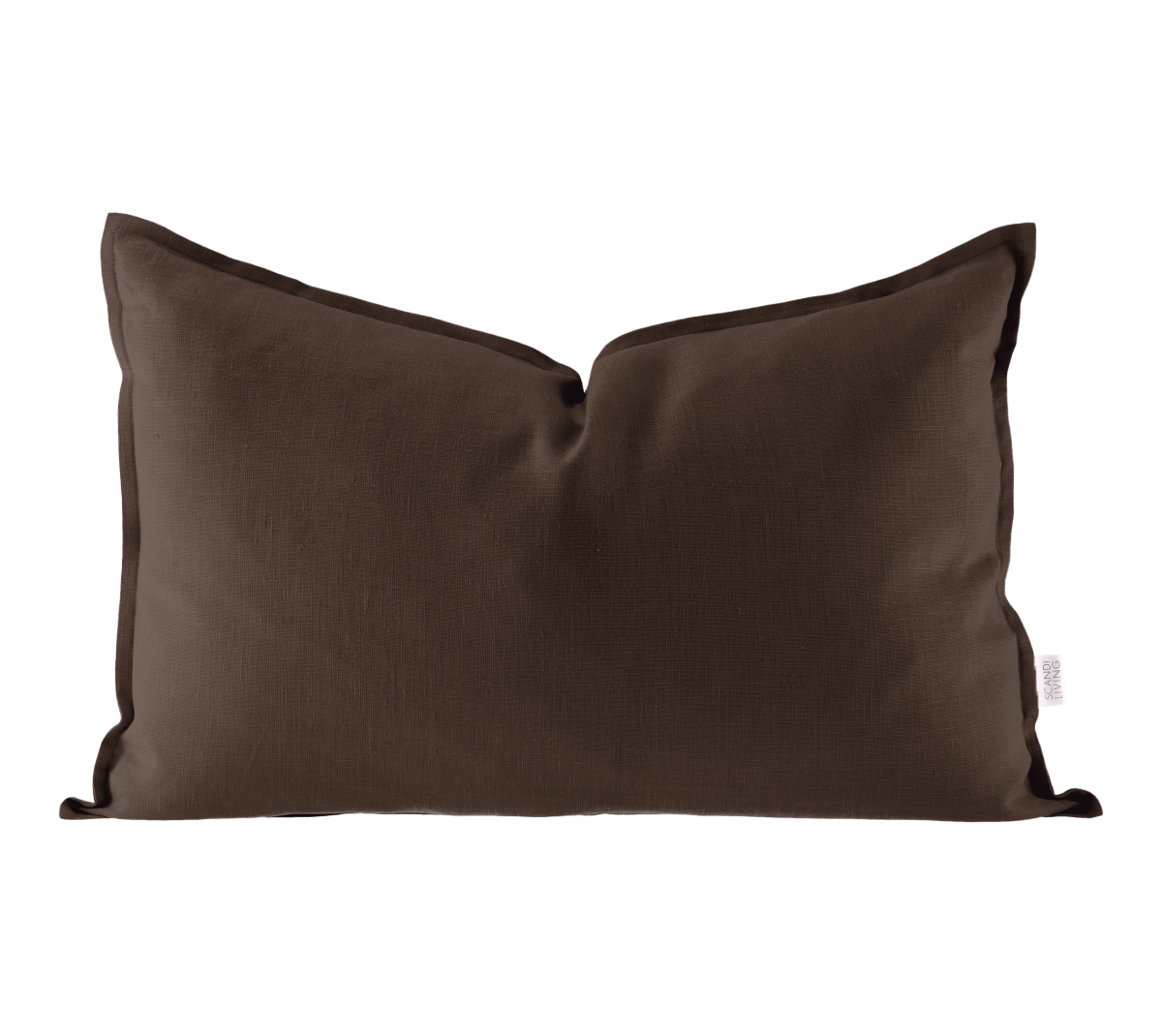 Scandi Living Taie d'oreiller en lin Calm 40x60 cm Brun chocolat