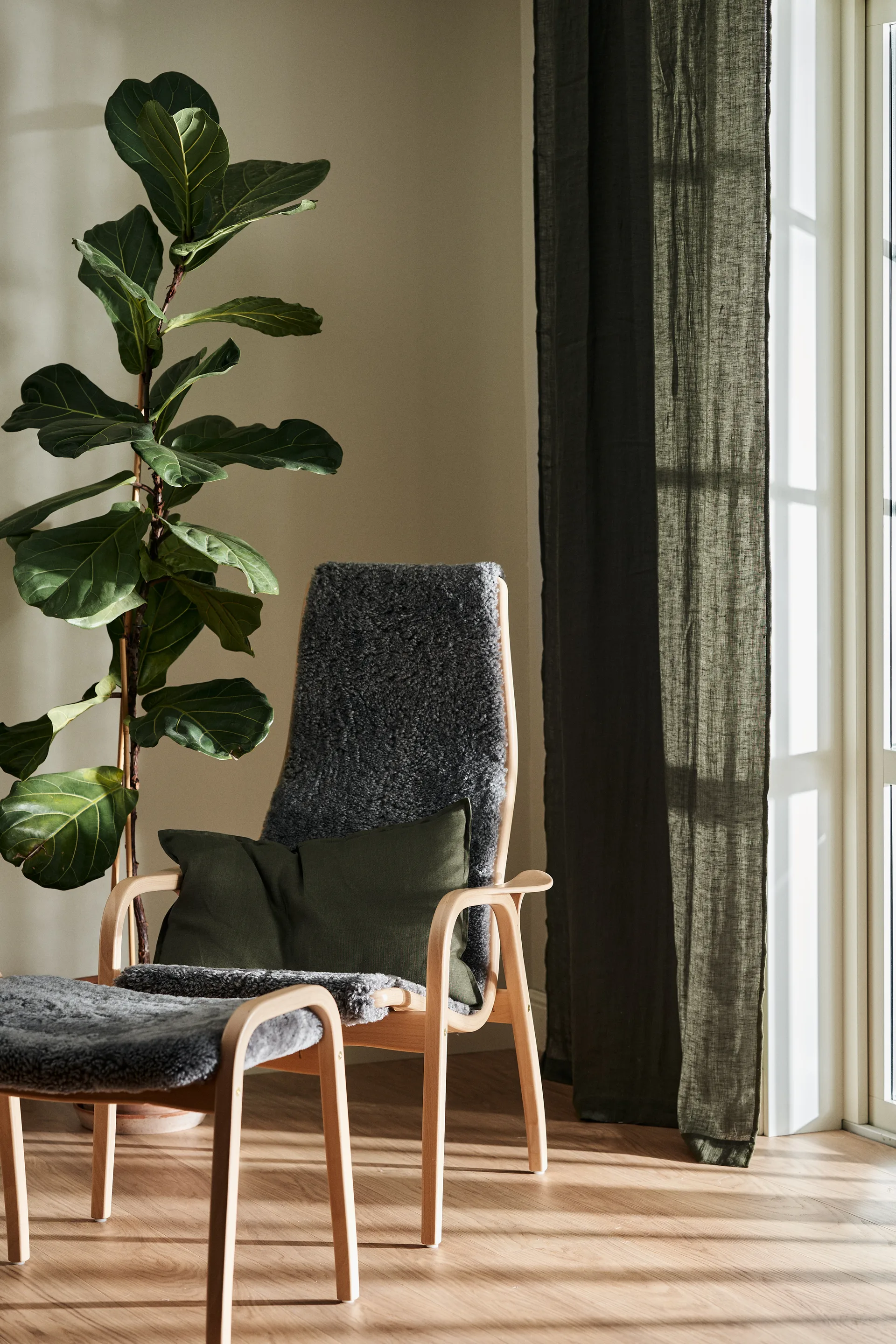 Taie d'oreiller en lin Calm 40x60 cm, Forest Green Scandi Living