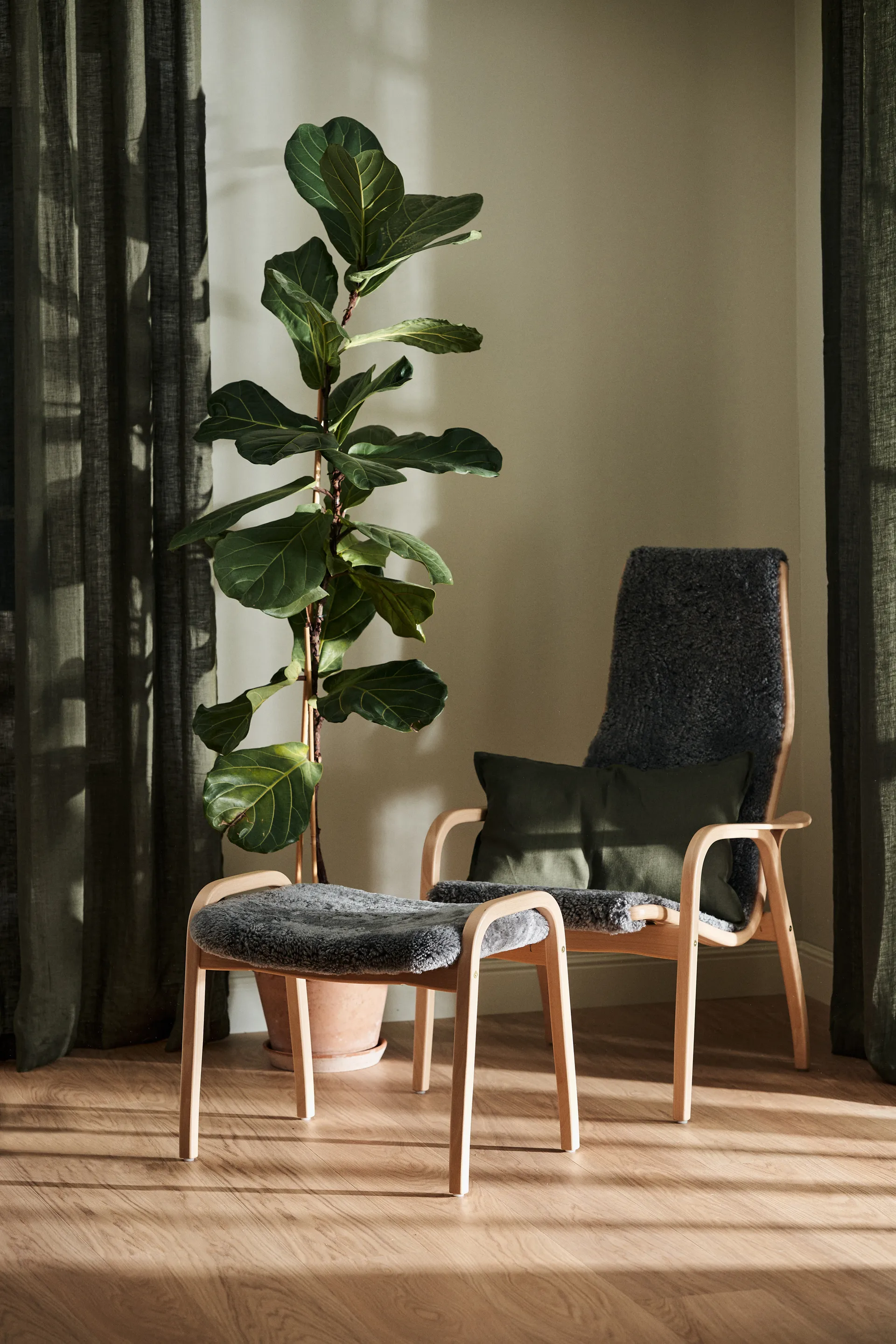 Taie d'oreiller en lin Calm 40x60 cm, Forest Green Scandi Living