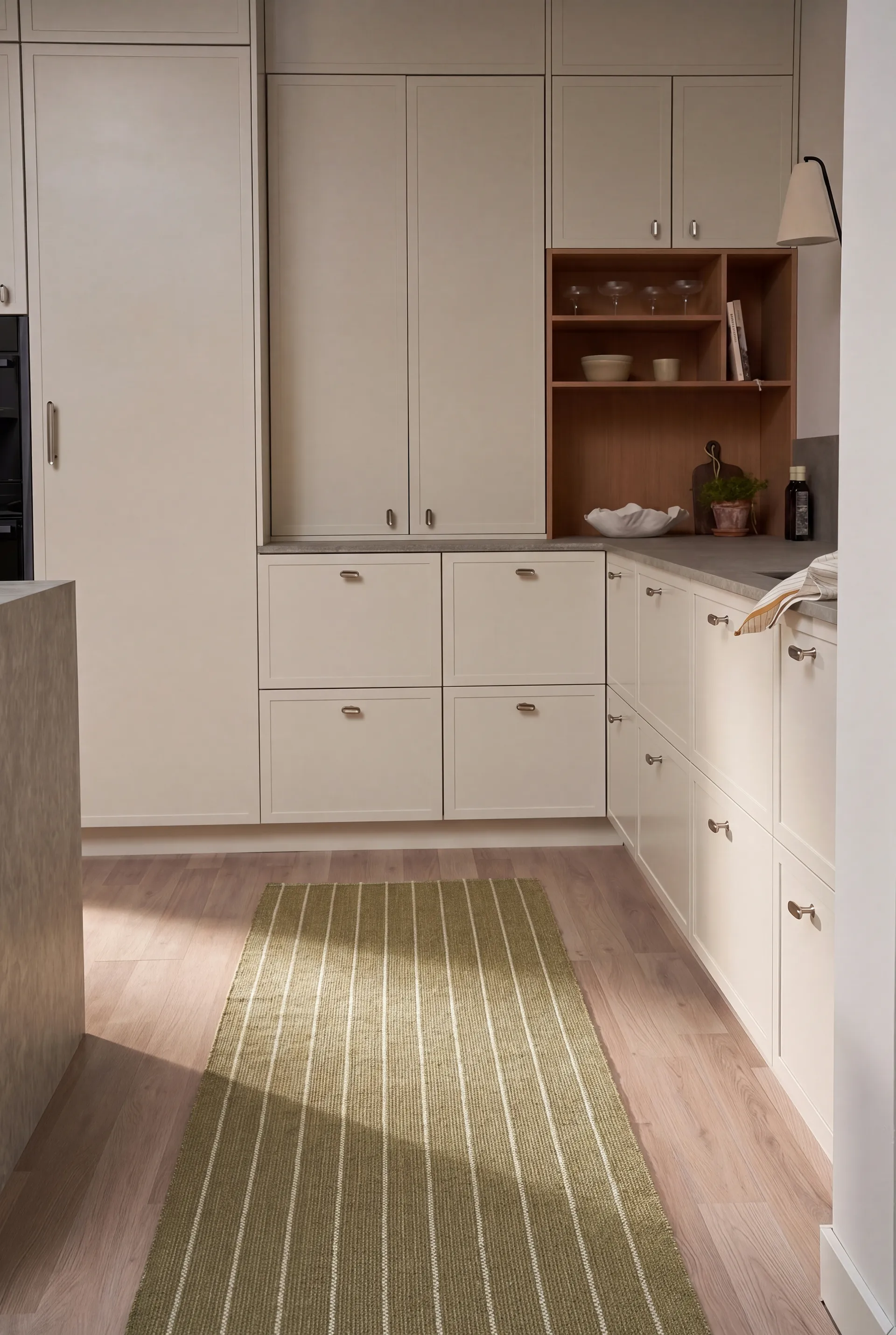 Tapis de couloir Lane, Olive green, 70x200 cm Scandi Living