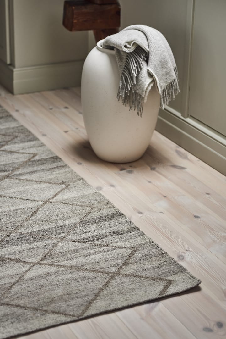 Tapis de laine gris nature Peak, 80x240 cm Scandi Living