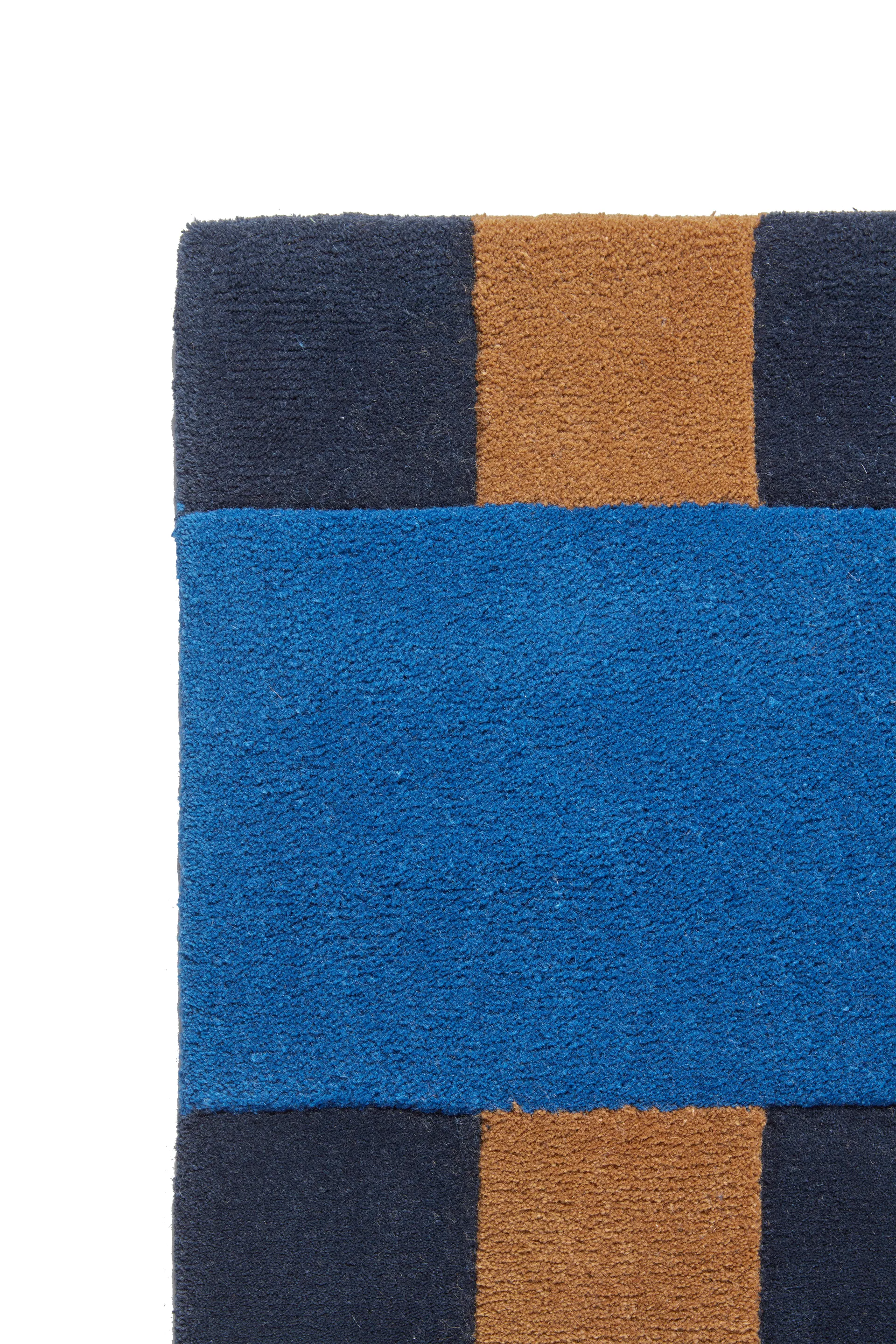 Tapis en laine Aisles, Bleu, 170x240 cm Scandi Living