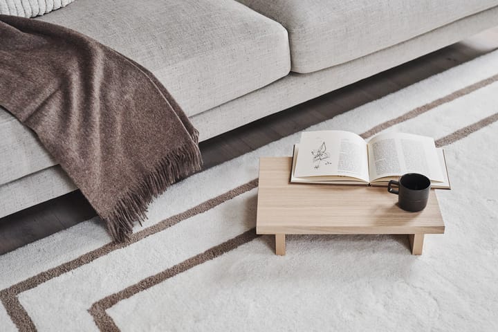 Tapis en laine Borders, Blanc-beige 170x240 cm Scandi Living