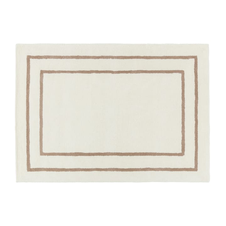 Tapis en laine Borders - Blanc-beige 200x300 cm - Scandi Living
