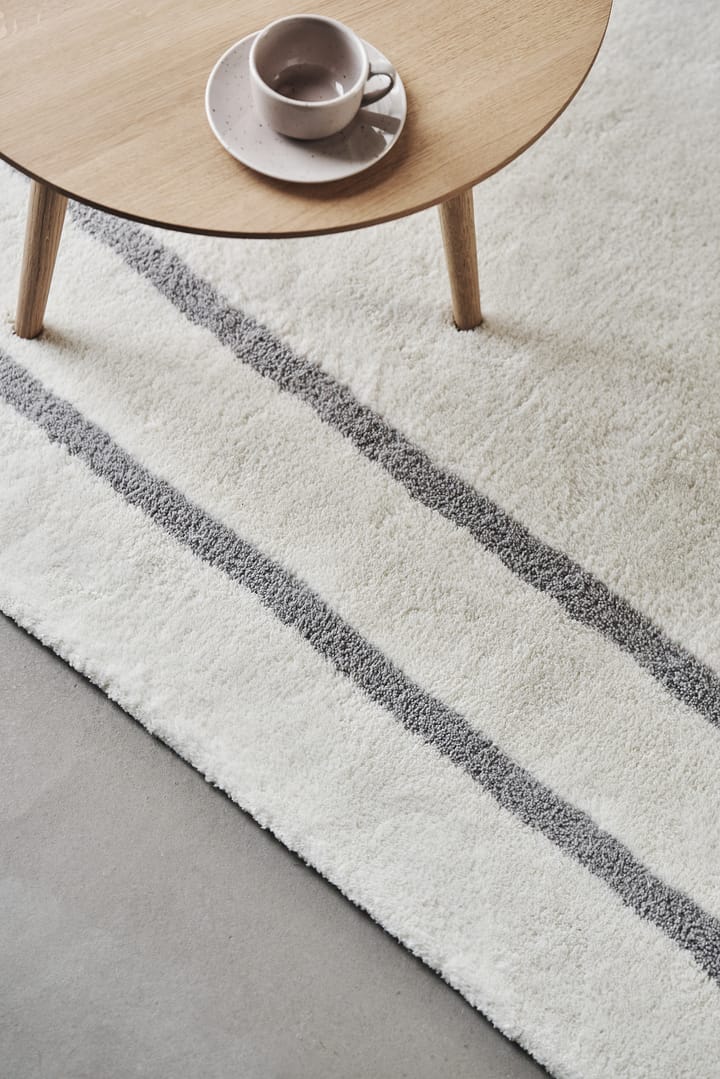 Tapis en laine Borders - Blanc-gris 170x240 cm - Scandi Living