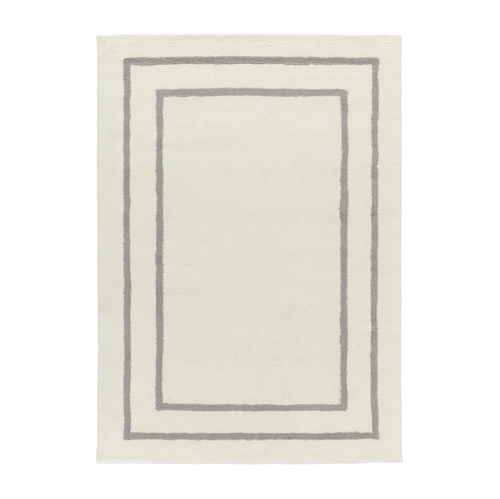 Tapis en laine Borders, Blanc-gris 200x300 cm Scandi Living