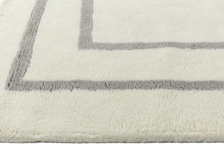 Tapis en laine Borders, Blanc-gris 200x300 cm Scandi Living