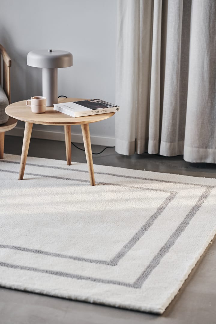 Tapis en laine Borders, Blanc-gris 200x300 cm Scandi Living