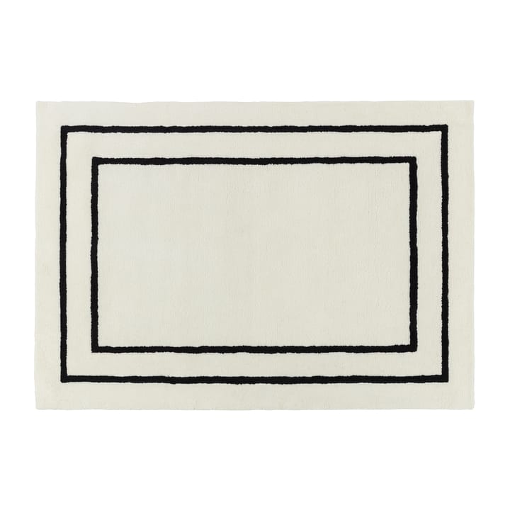 Tapis en laine Borders - Blanc-noir 170x240 cm - Scandi Living
