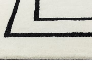 Tapis en laine Borders - Blanc-noir 170x240 cm - Scandi Living