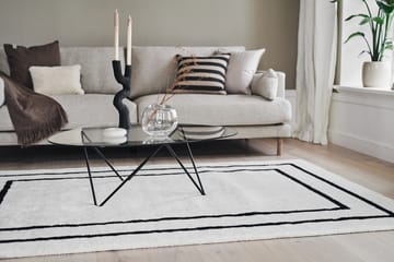 Tapis en laine Borders - Blanc-noir 170x240 cm - Scandi Living